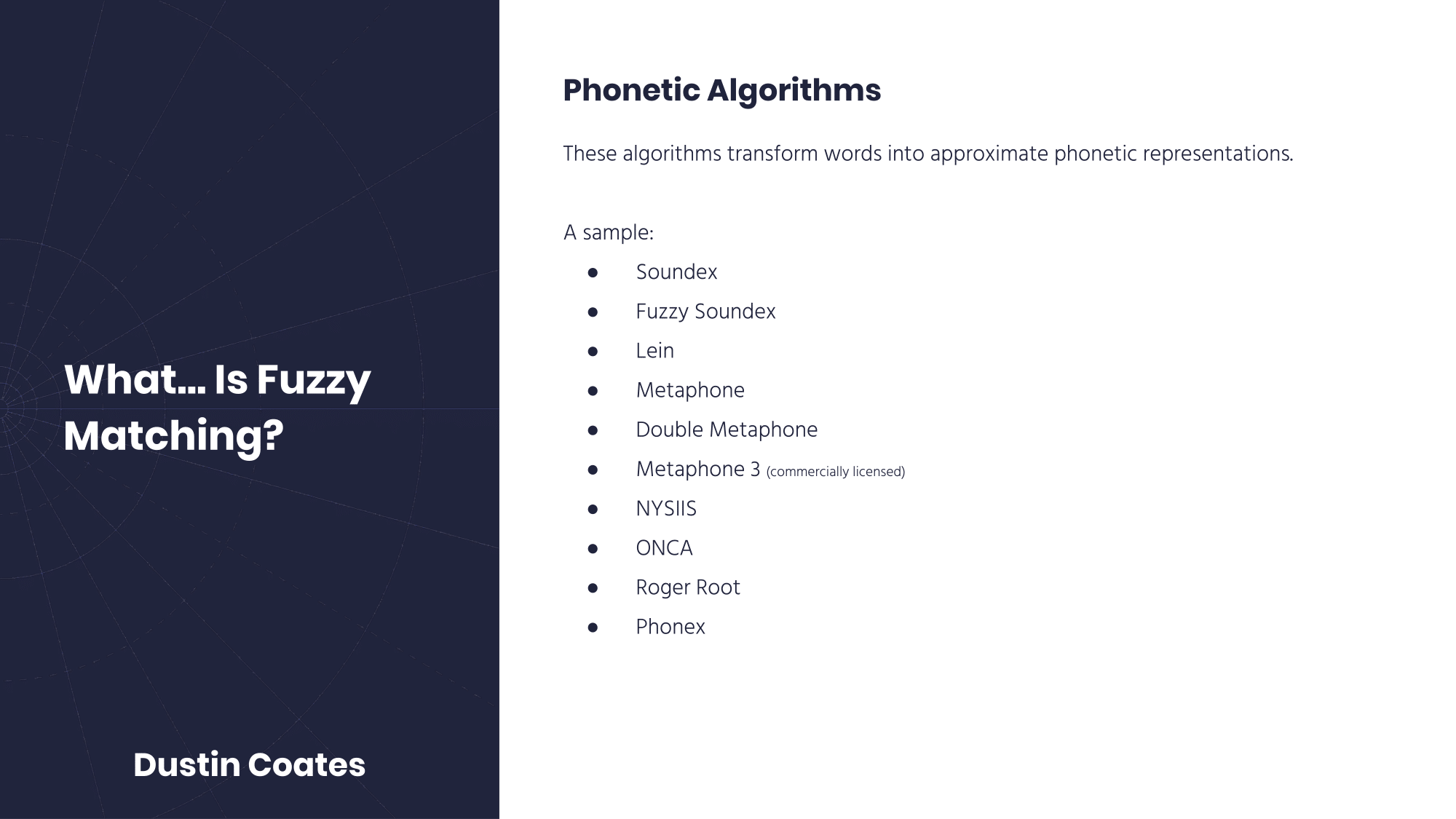 Phonetic algorithms