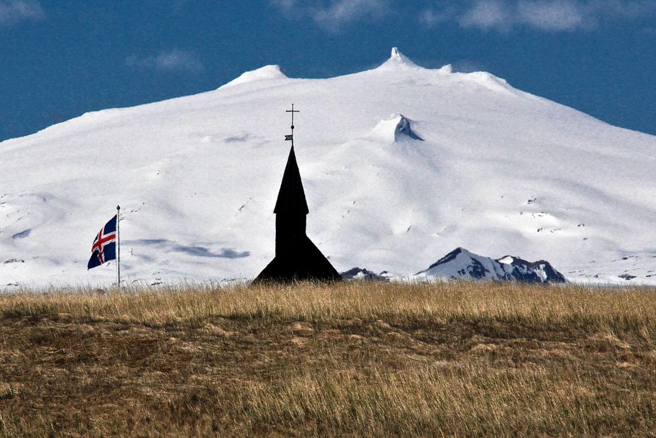 Kirche, Búdir, Snaefellsjökull, Gletscher, Vulkan, Island