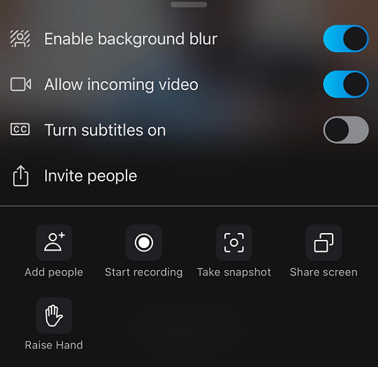Tapping on Start recording