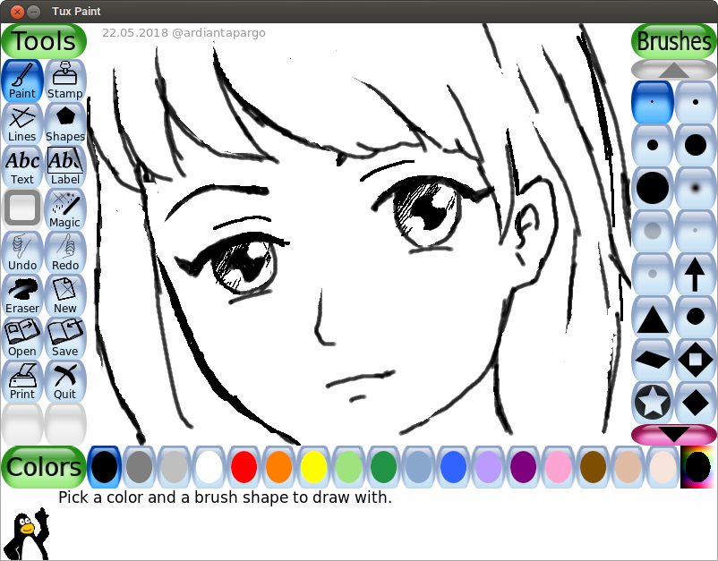 Menggambar di Tux Paint