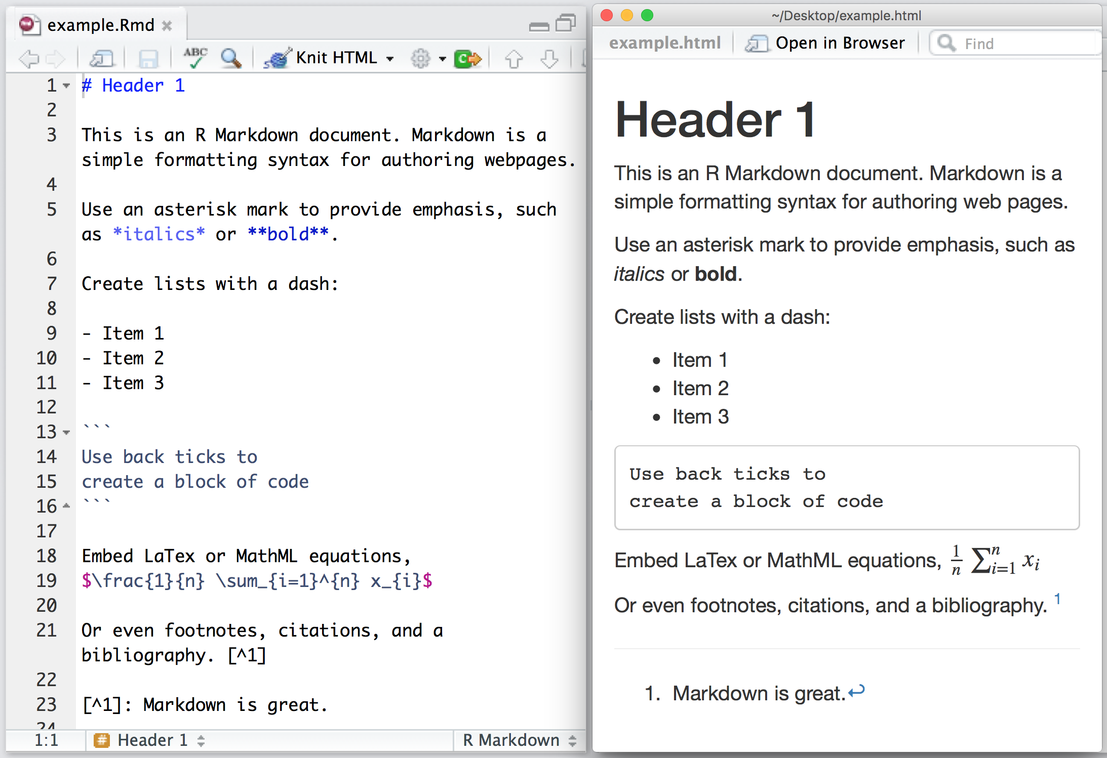 creating a table in markdown