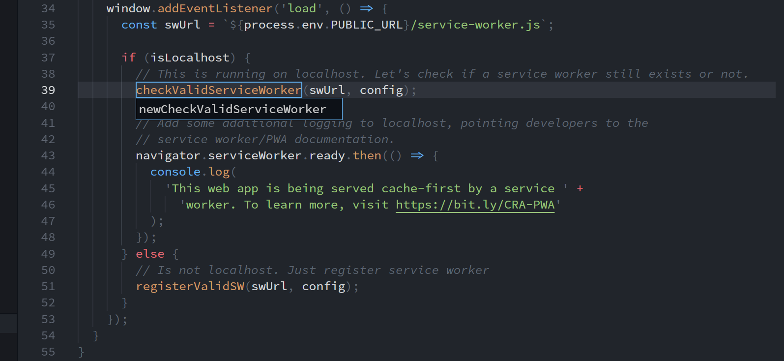Changing the name of checkValidServiceWorker
