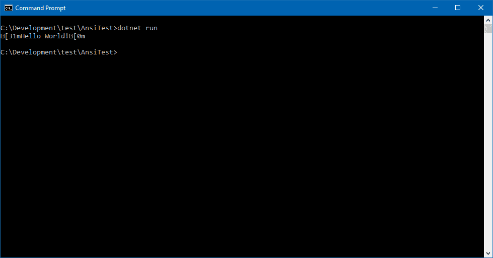 ansi codes command prompt