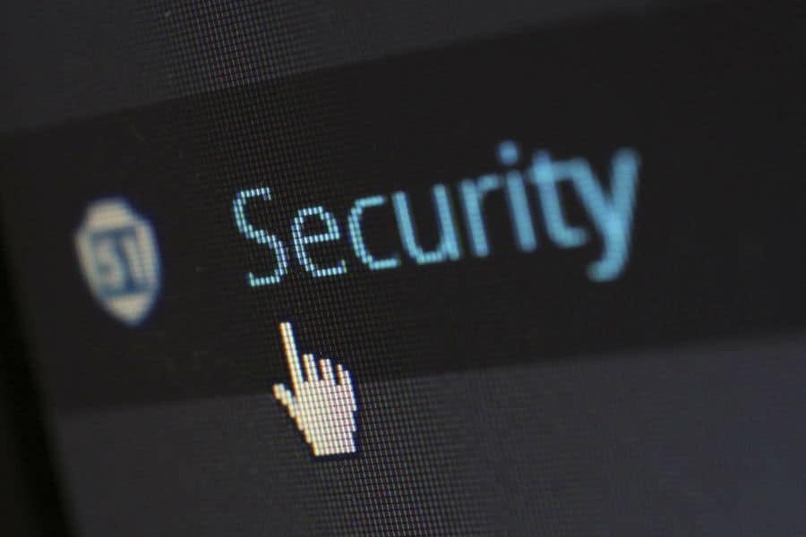 Cursor hovering over security link