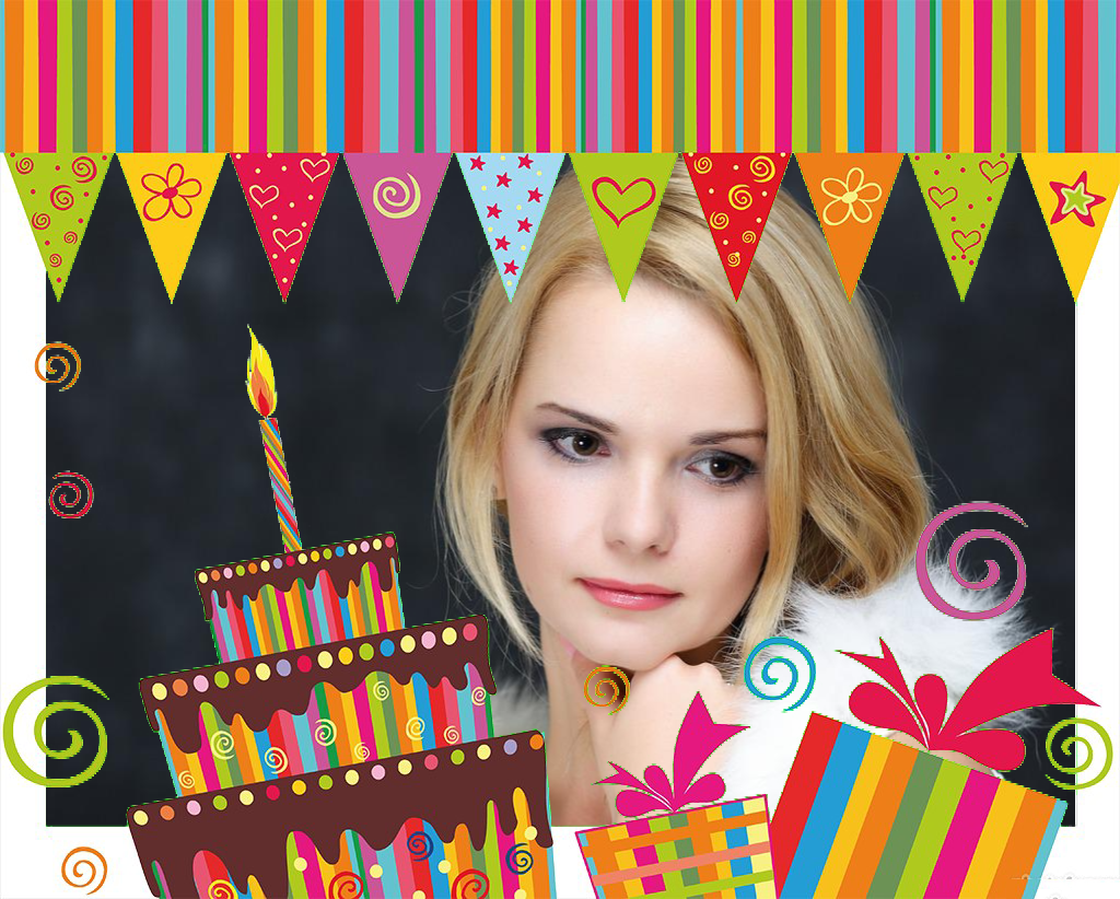 Online Greetings with happy birhtday under colors