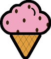 black cherry ice cream cone