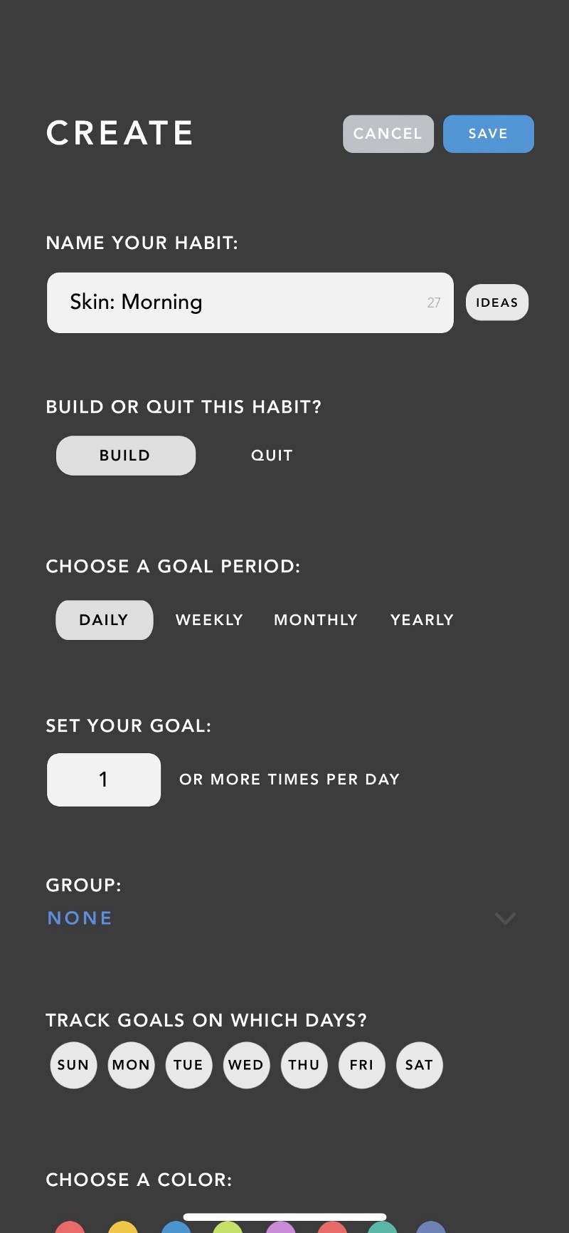 ONE: New habit once per day. TWO: New habit twice per week. THREE: Limit bad habit to no more than three per week.