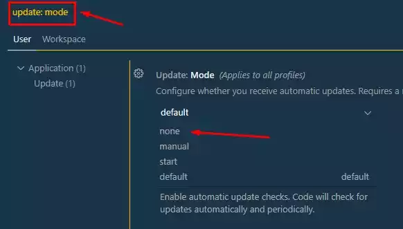 auto update mode vscode
