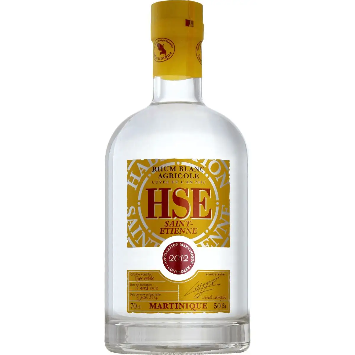 Image of the front of the bottle of the rum HSE Cuvée de l‘an 2012