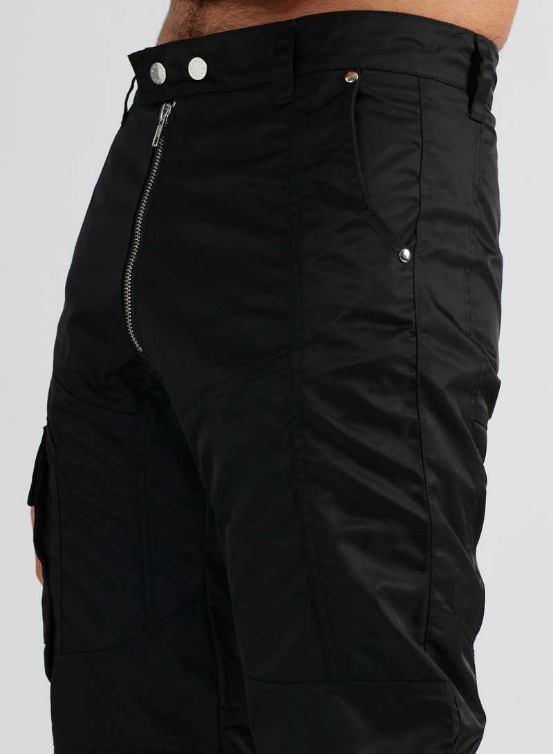 Asim Trousers Nylon Black, detail view. GmbH AW22 collection.