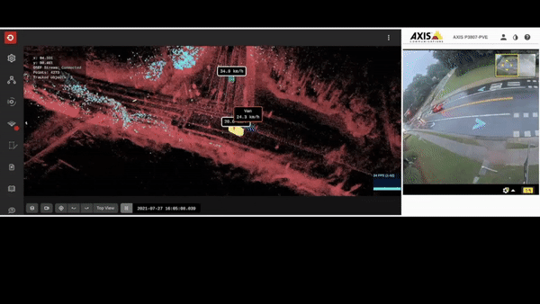 Lidar and camera feed of intersection