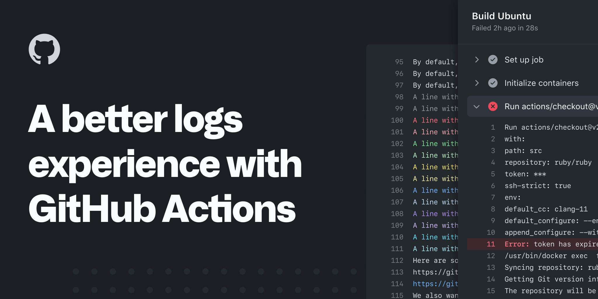 GitHub Logs improvements