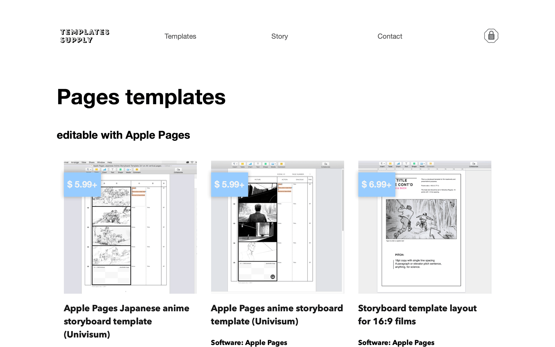 Template Supply Apple Pages templates page