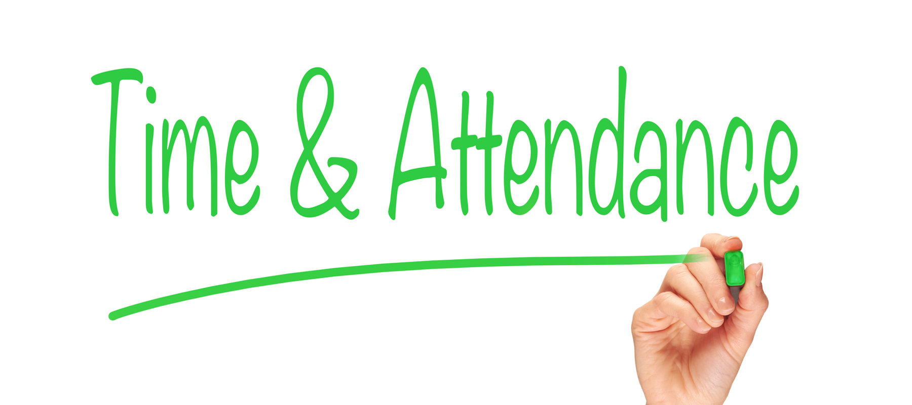 Time and Attendance on White Background