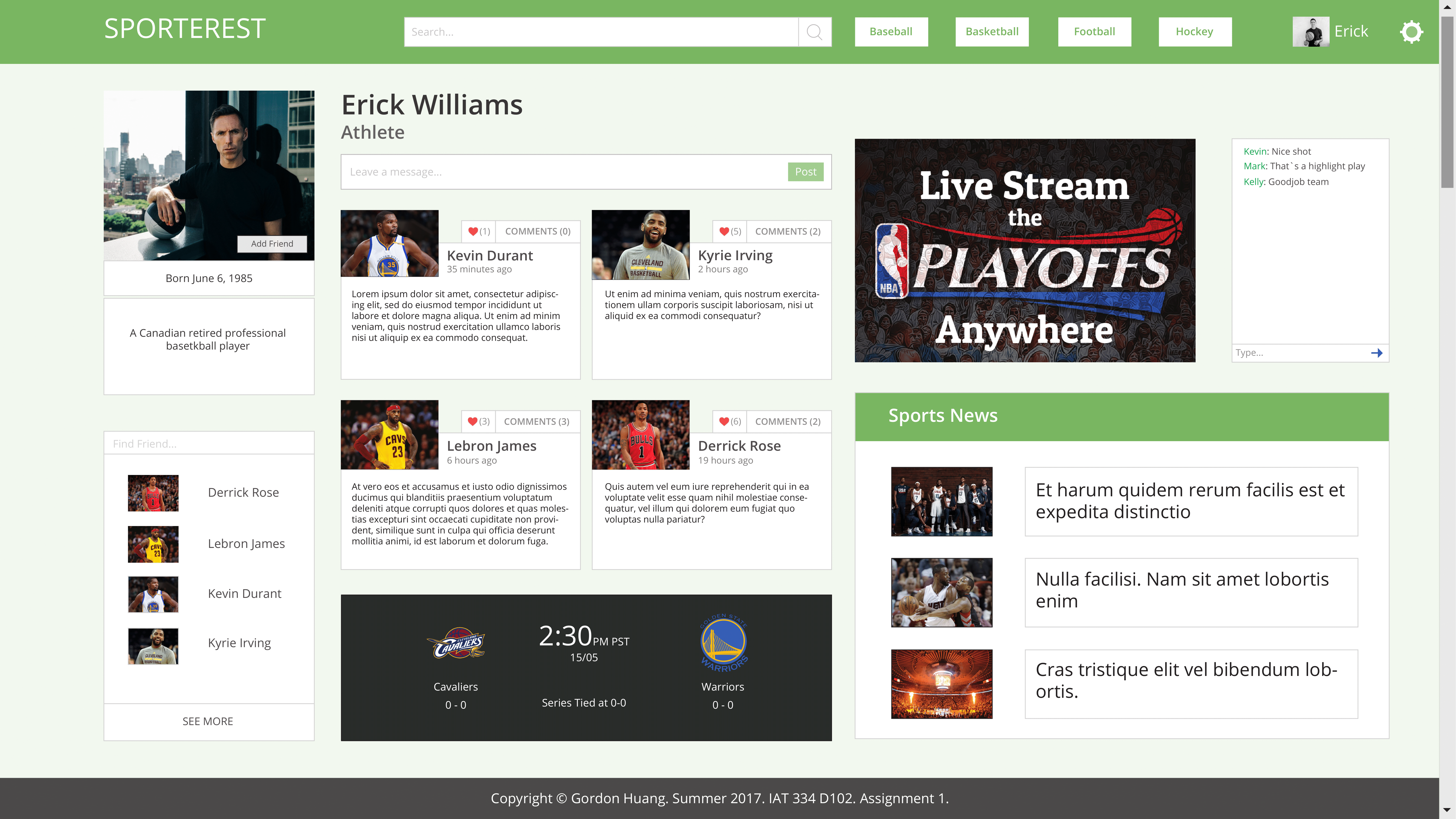 Sporterest Mockup