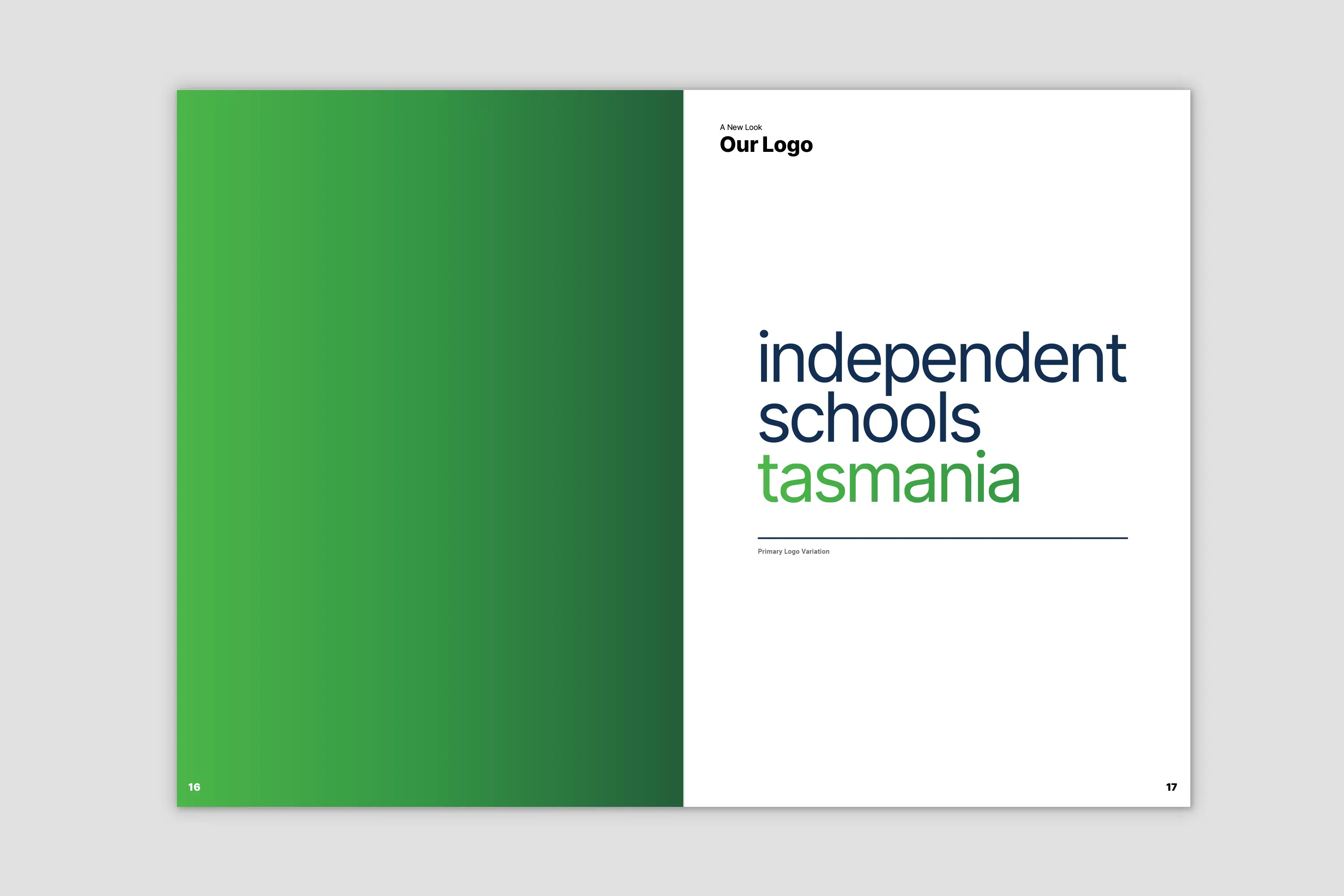 Independent Schools Tasmania brand guidelines - primary logo spread