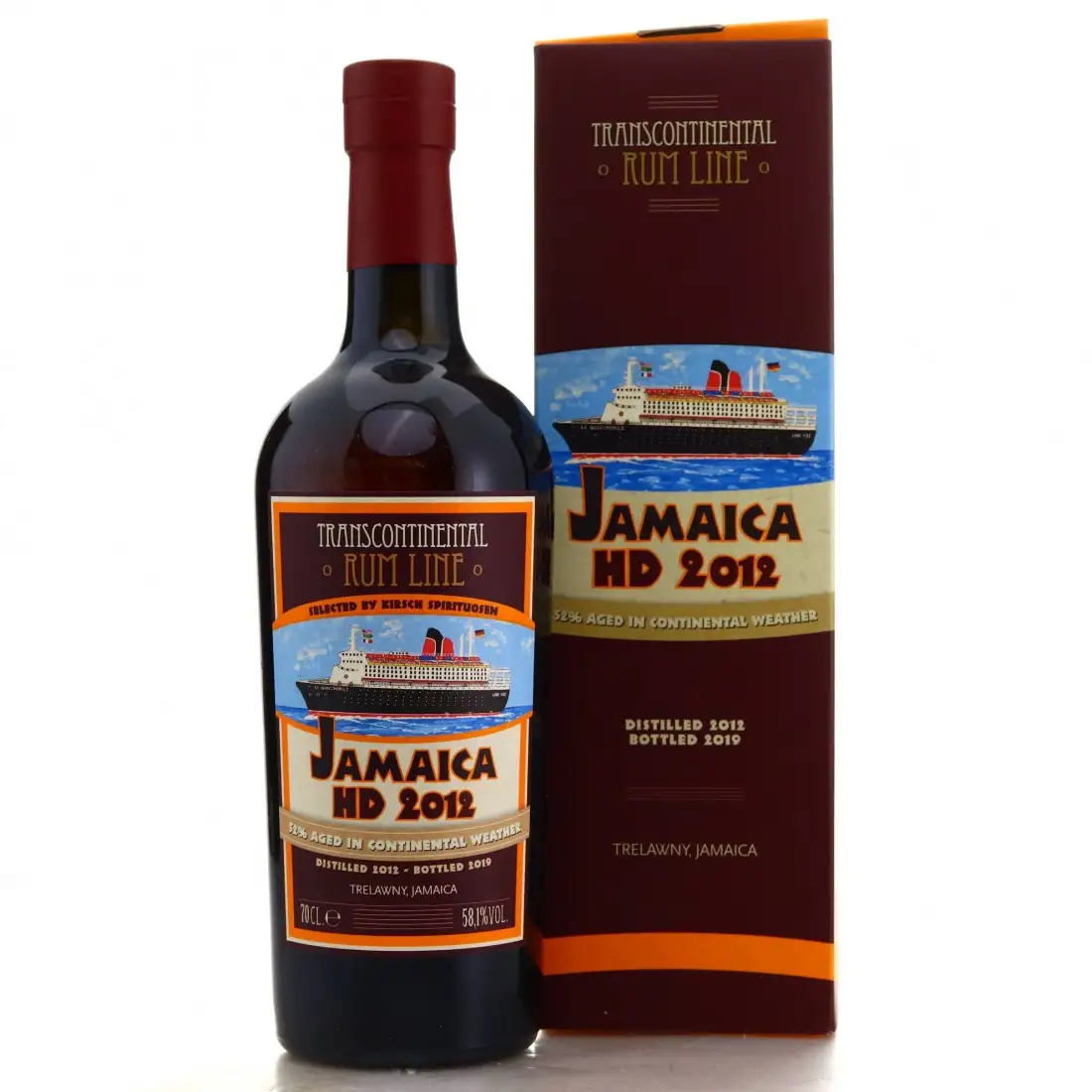 Image of the front of the bottle of the rum Jamaica HD (Selected by Kirsch) OWH