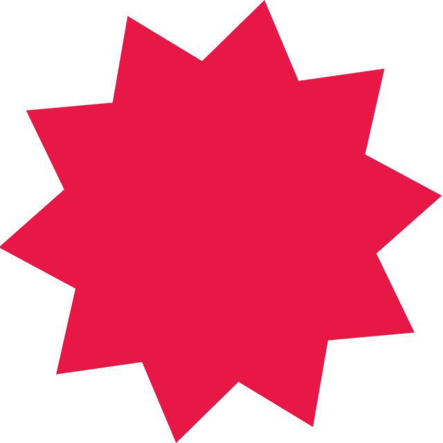 A red starburst