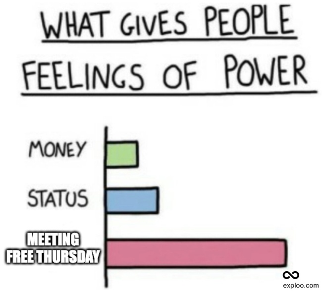 When you feel powerful because of a day without meetings
