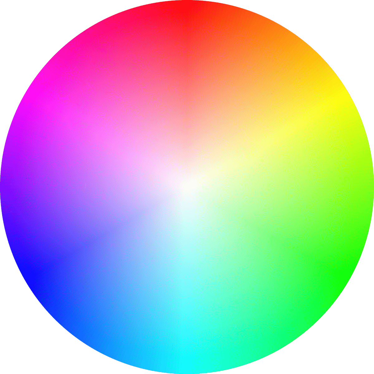 A rainbow color wheel
