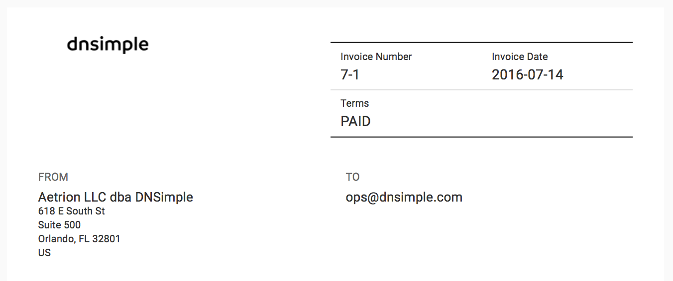 Example Invoice Without Billing Information