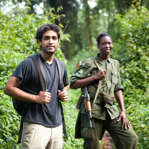 Photo of Kunal on an excursion in the jungle