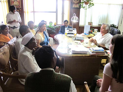 A delegation from Sunderkhal village and the Sankara team at a meeting in New Delhi with the Ministry of Environment and Forests and the National Tiger Conservation Authority.