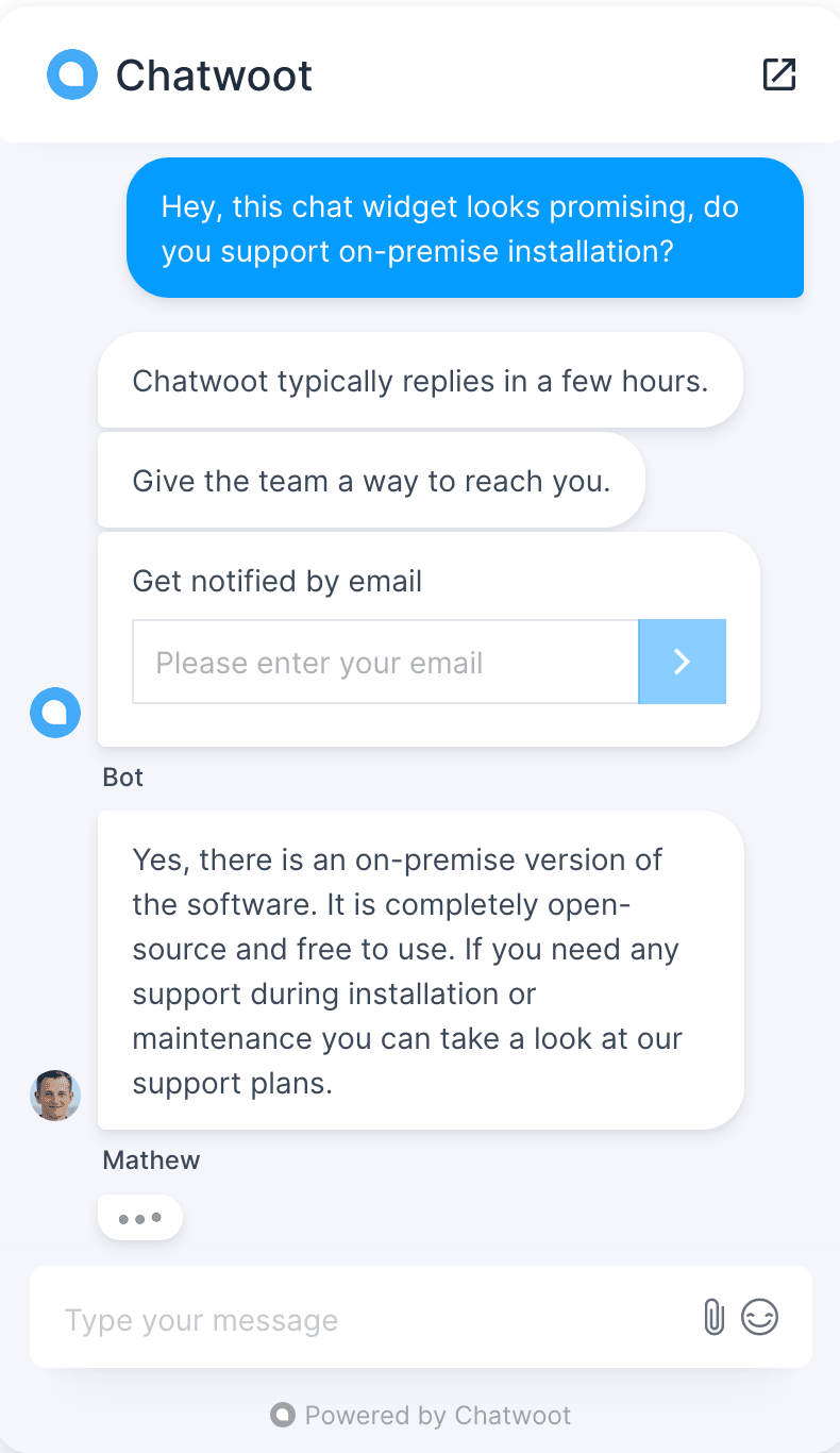 Source open live chat Chatwoot