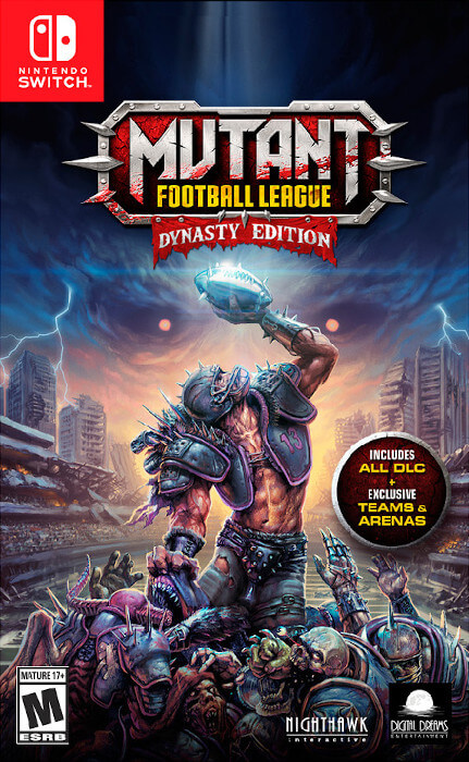 The boxart for Mutant League Football: Dynasty Edition for the Switch