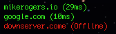 Server name and its ping