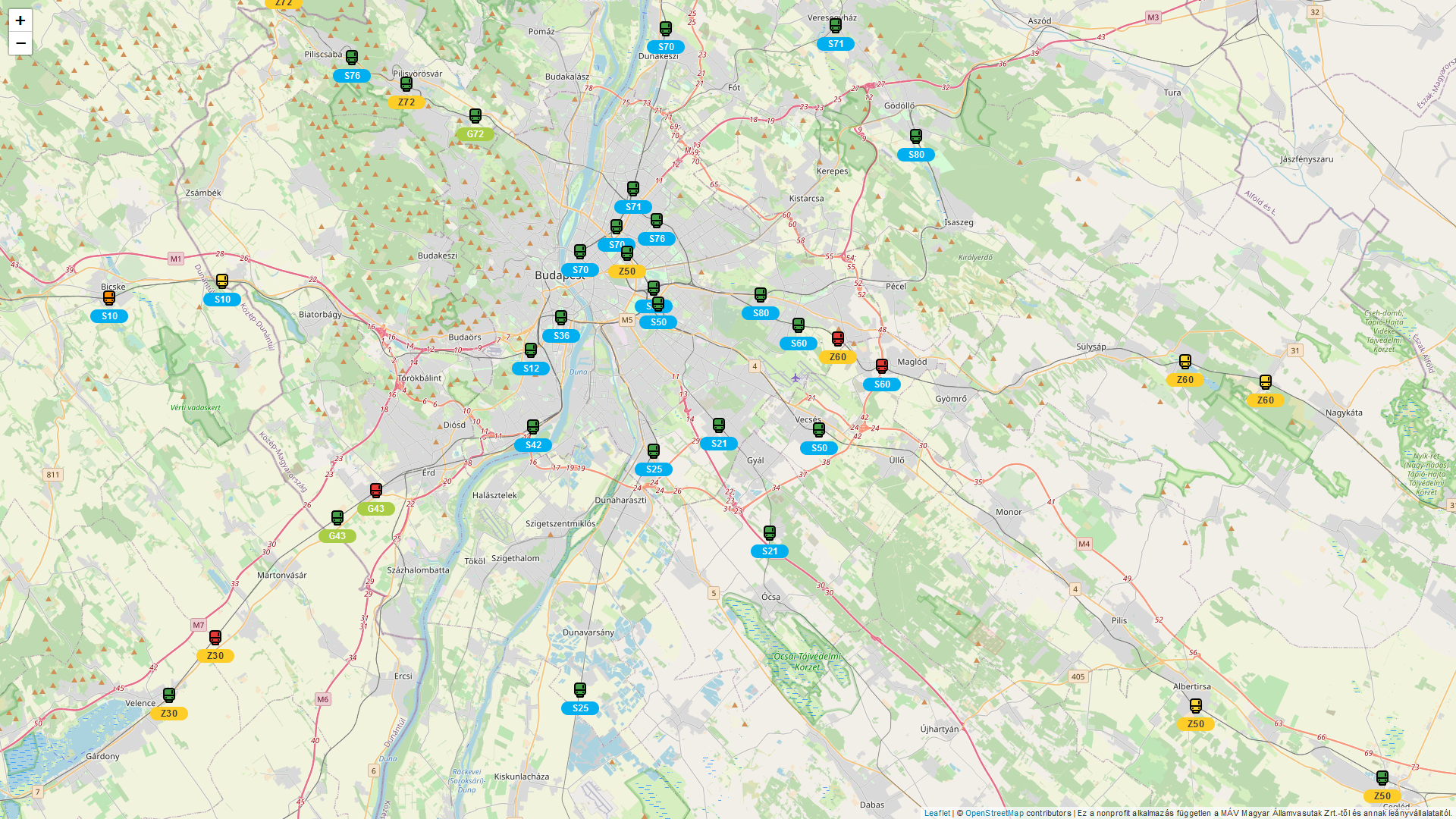 Screenshot of the interactive map