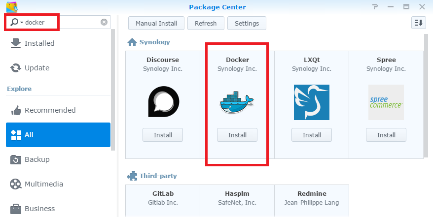 Install Docker package