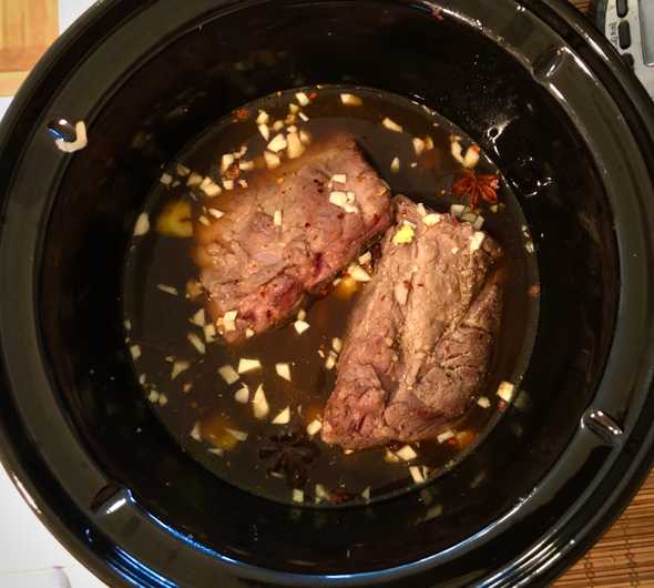 Prepped slow cooker