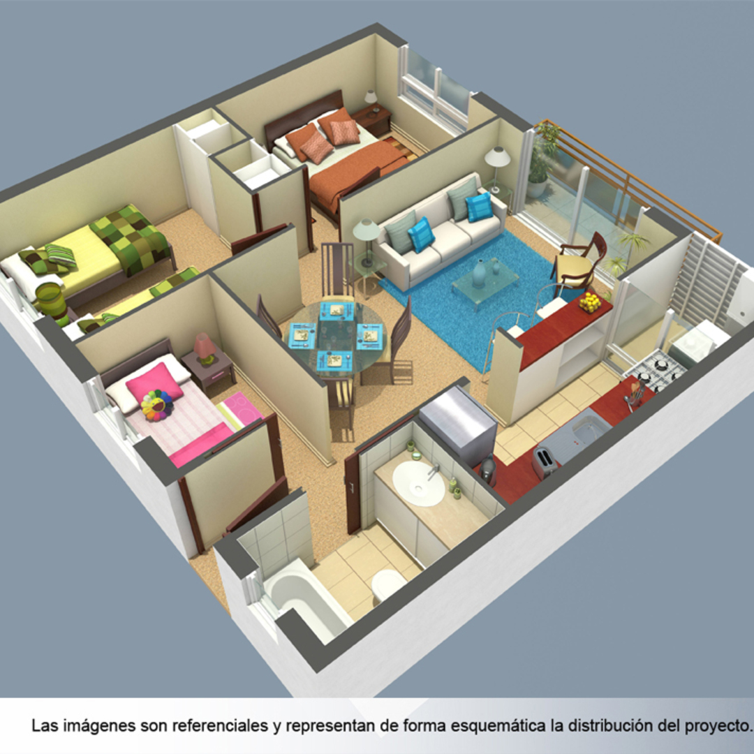 Proyecto Jardín de Atacama 3D1B Modelo Nuevo Departamento en Huaco, Atacama