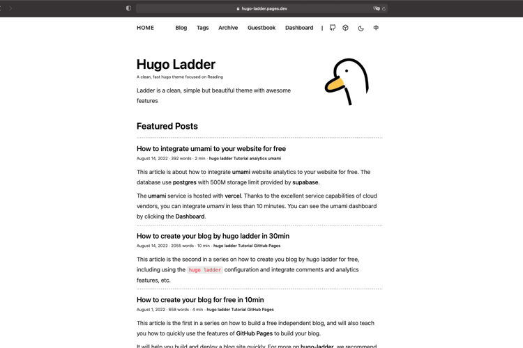 Hugo-Theme-Ladder