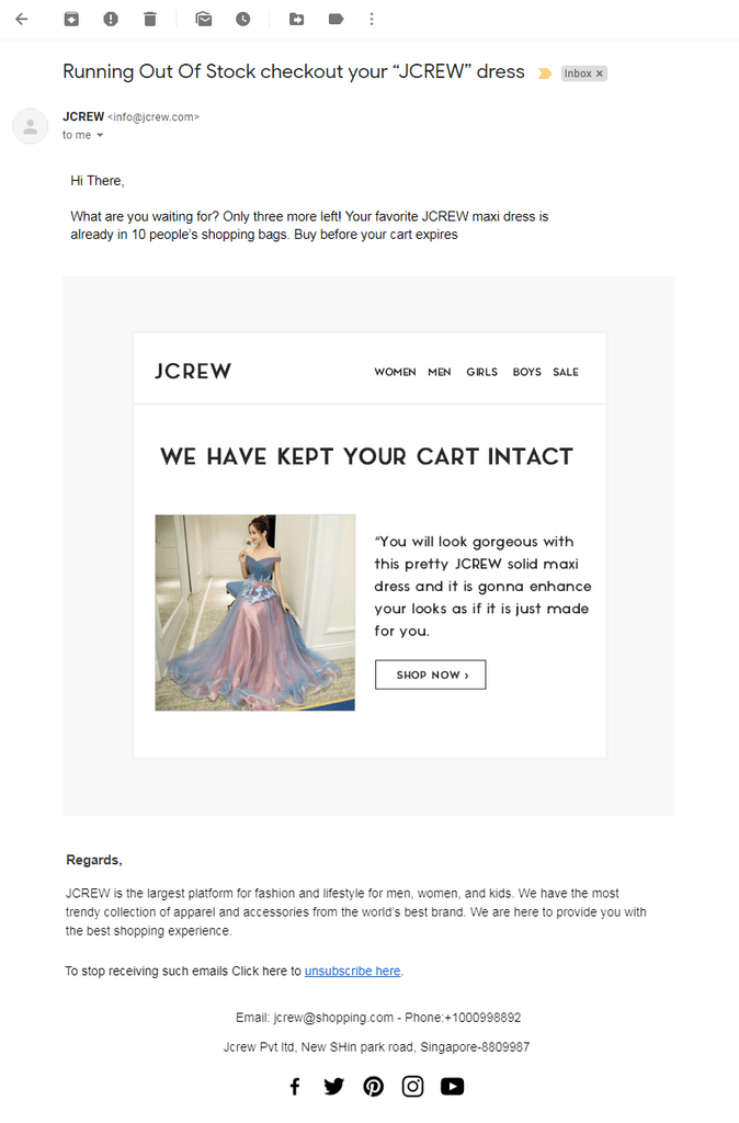 Jcrew email template 3rd