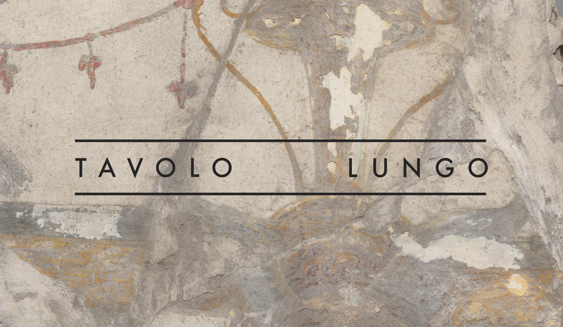 Tavolo Lungo Italian Restaurant Logo on a faded stone background