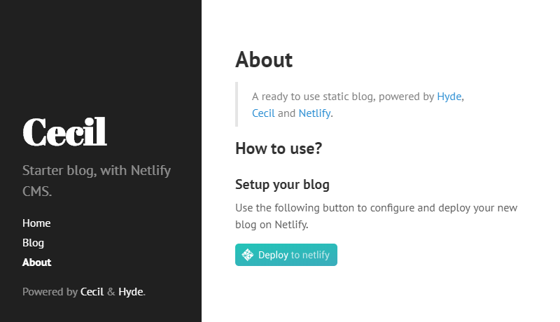 Screenshot of a page created with 