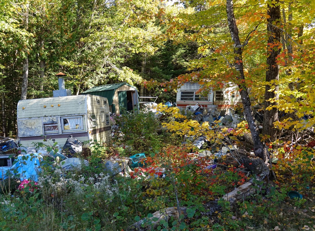 camper van on site before clearing