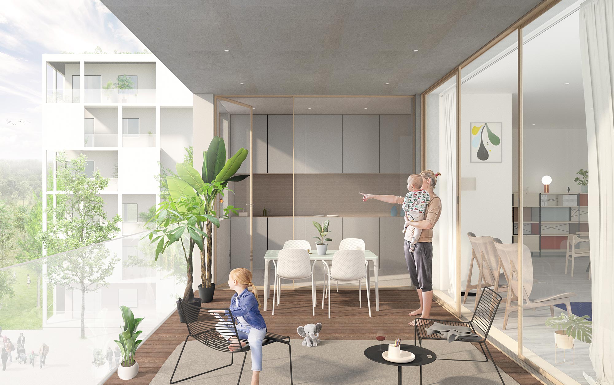 Apaprtamento con balcone e vista