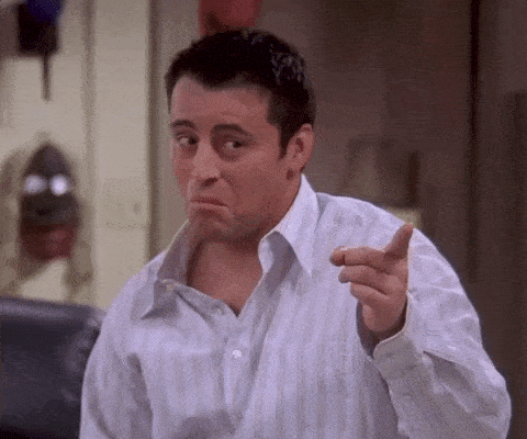 Joey tribiani pointing to head