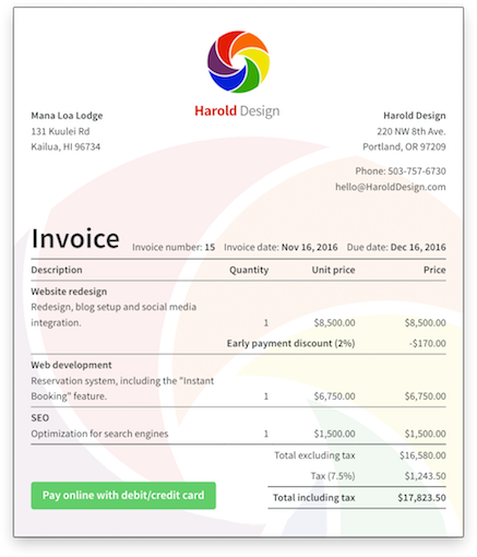 Billy Invoicing Software Bill