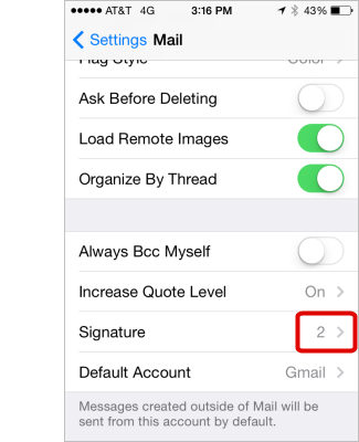 iPhone / iPad email signature installation - image sub1