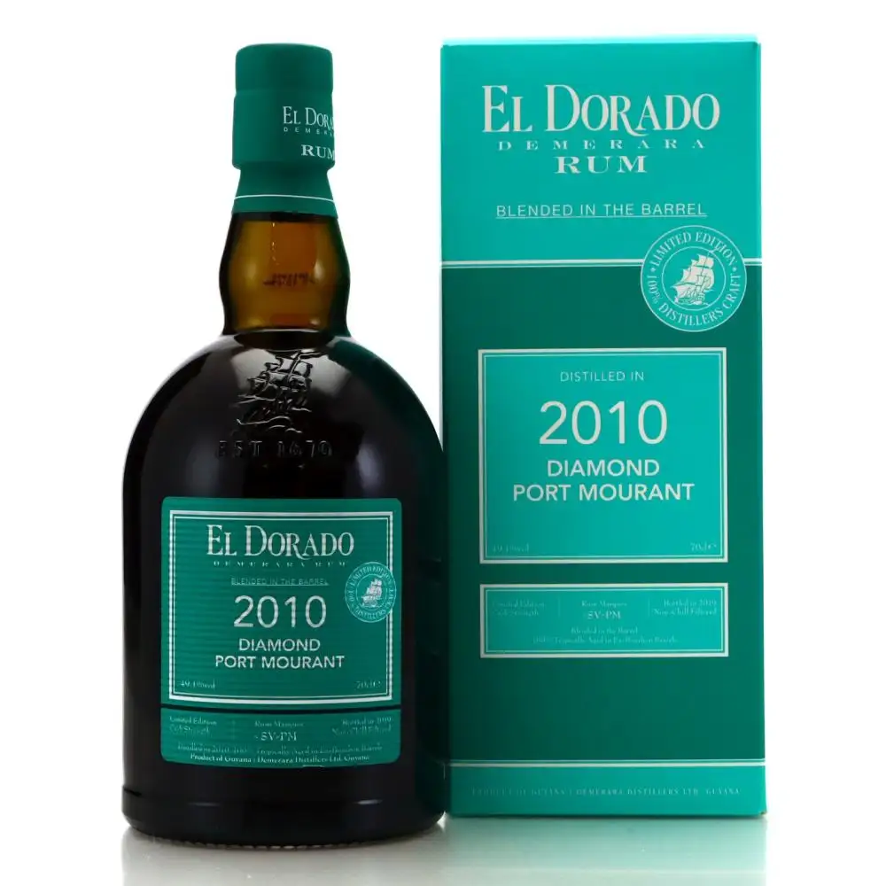 Image of the front of the bottle of the rum El Dorado Blended In The Barrel SV PM