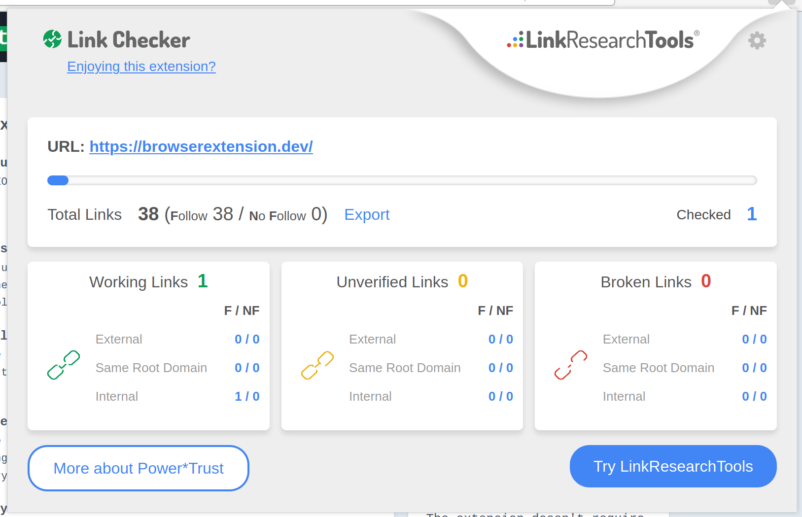 Demo of Link Checker Extension
