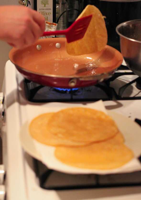 Flipping the tortillas