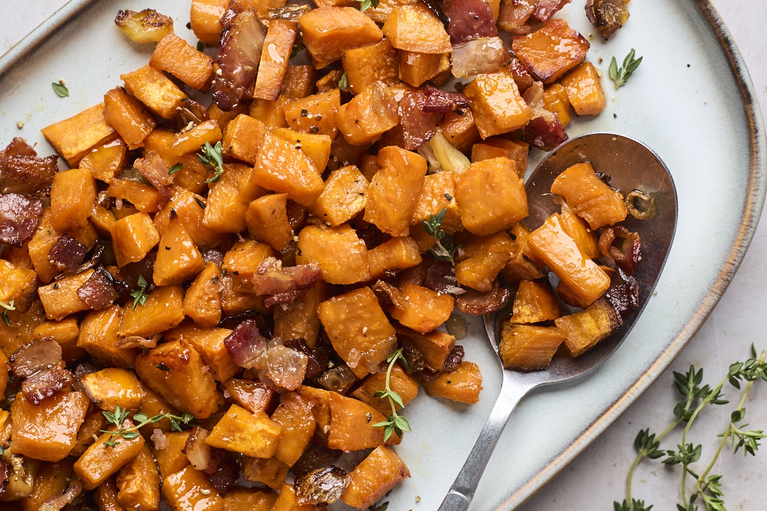 Roasted Sweet Potatoes With Bacon