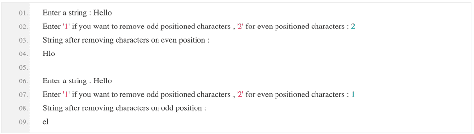 Python Program To Remove Characters From Odd Or Even Index Of A String 