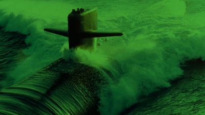 Submarine with green overlay filter