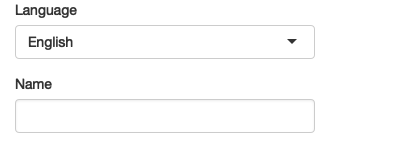By using `req()`, the output is only shown once both language and name have been supplied